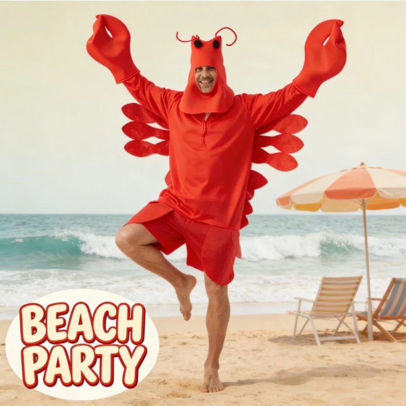 

Funny Big Lobster cosplay costume Ocean Life Carnival party costume red funny lobster doll costume
