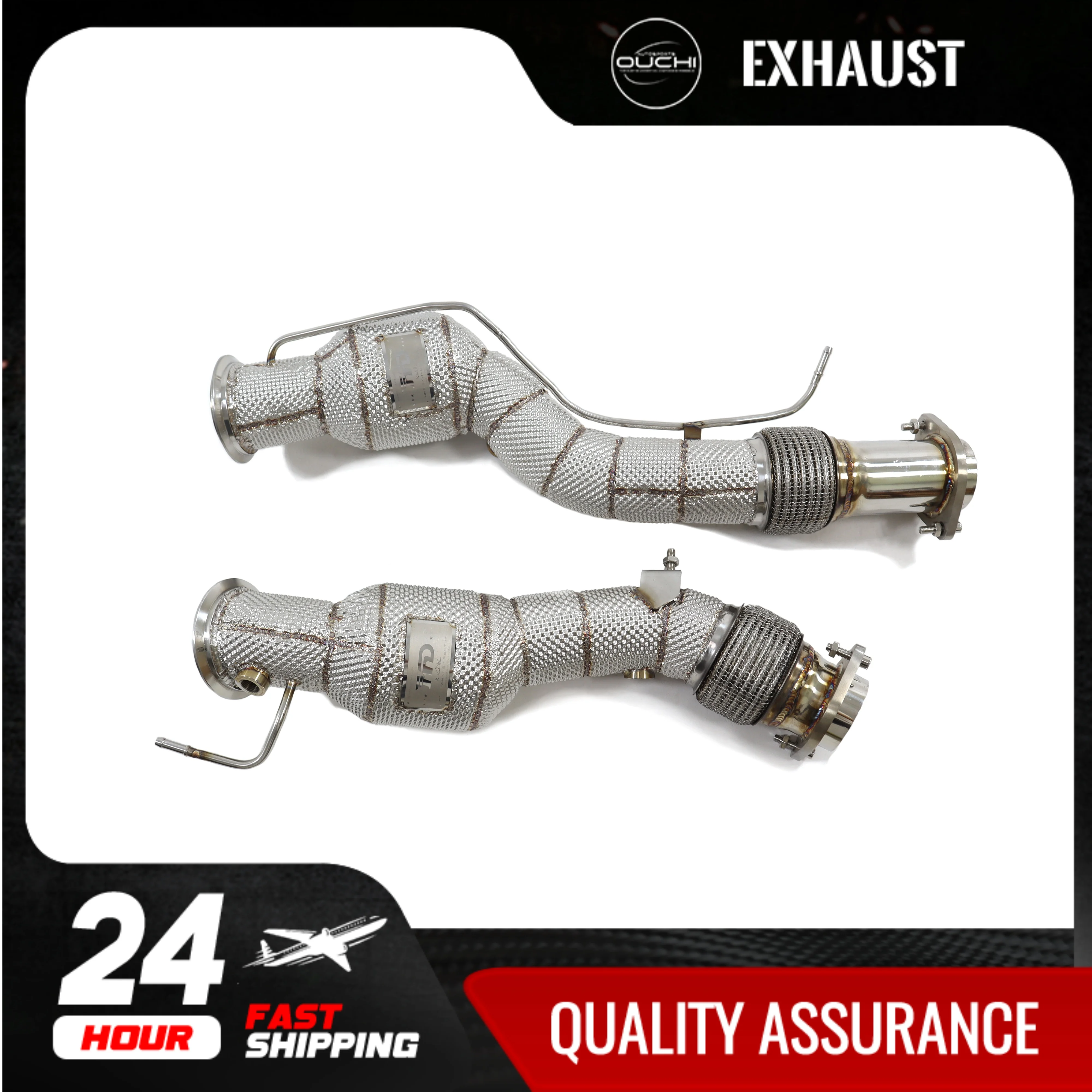 Fast shipping in 24 hours downpipe for BMW X3M X4M F97 F98 OUCHI Exhaust System Stainless steel With heat shield Car Accessories