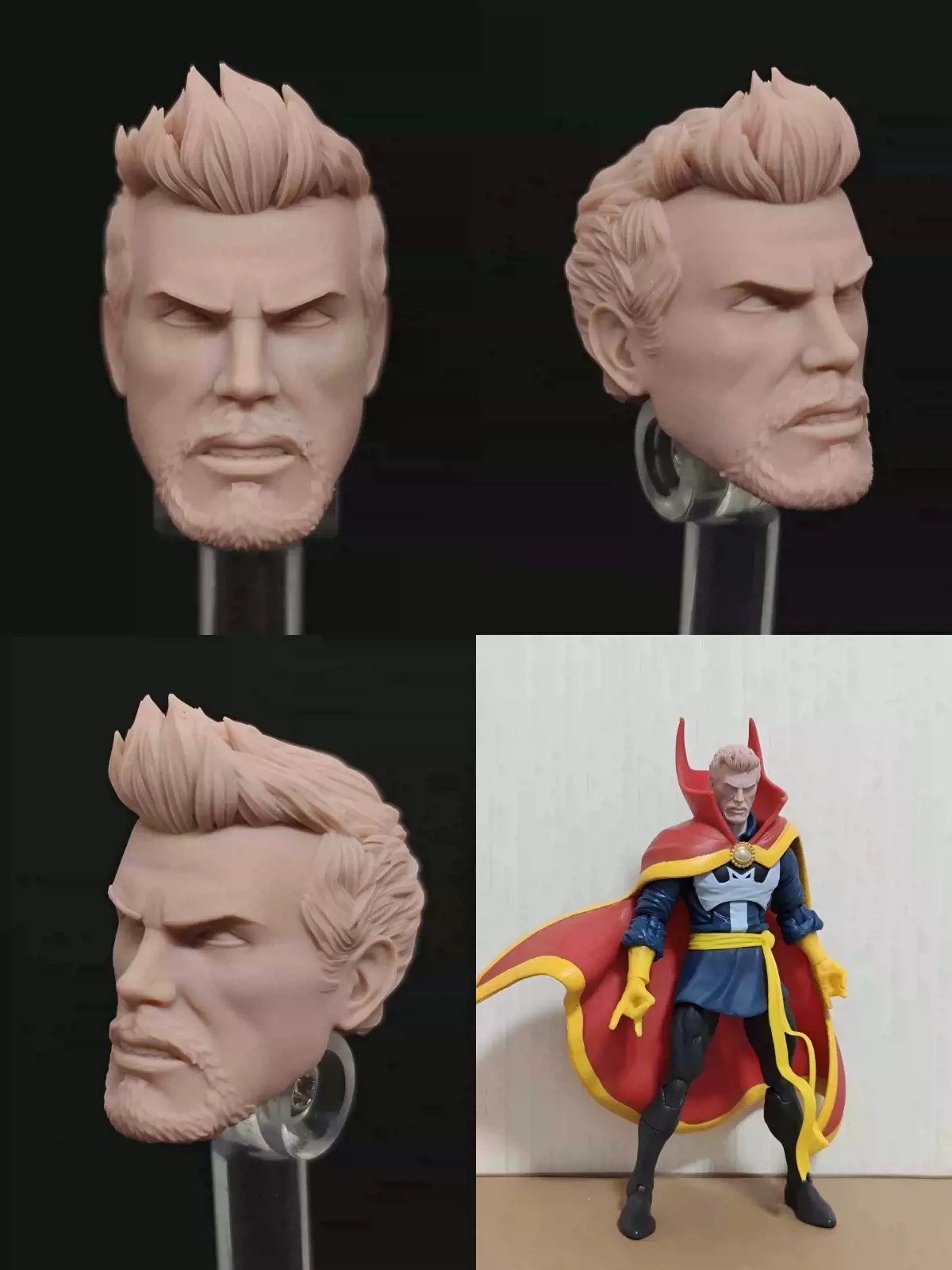 bm23431 bm23432 1/12 Scale v1 V2 Fantasy Movie Characters Doctor Strange Head Carving Scene Accessories For 6in Action Figures M