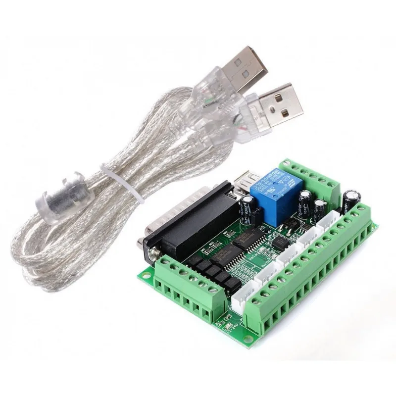 5 Axis Cnc Breakout Board Adapter For Stepper Motor Driver Mach3+Usb Cable