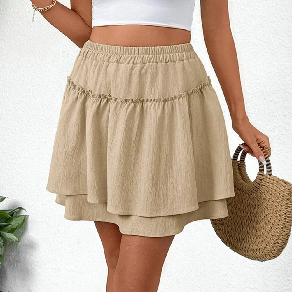 

Stylish Loose and Fluffy Skirt for Women Featuring a Comfortable Elastic Waist Perfect for Spring and Summer Wear
