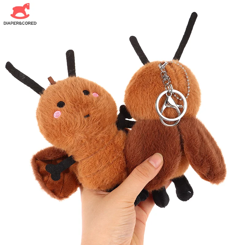 Lovely Cockroach Plush Doll Stuffed Animal Keychain Cartoon Plush Toys Key Holder Lovely Backpack Pendant For Birthday Gifts