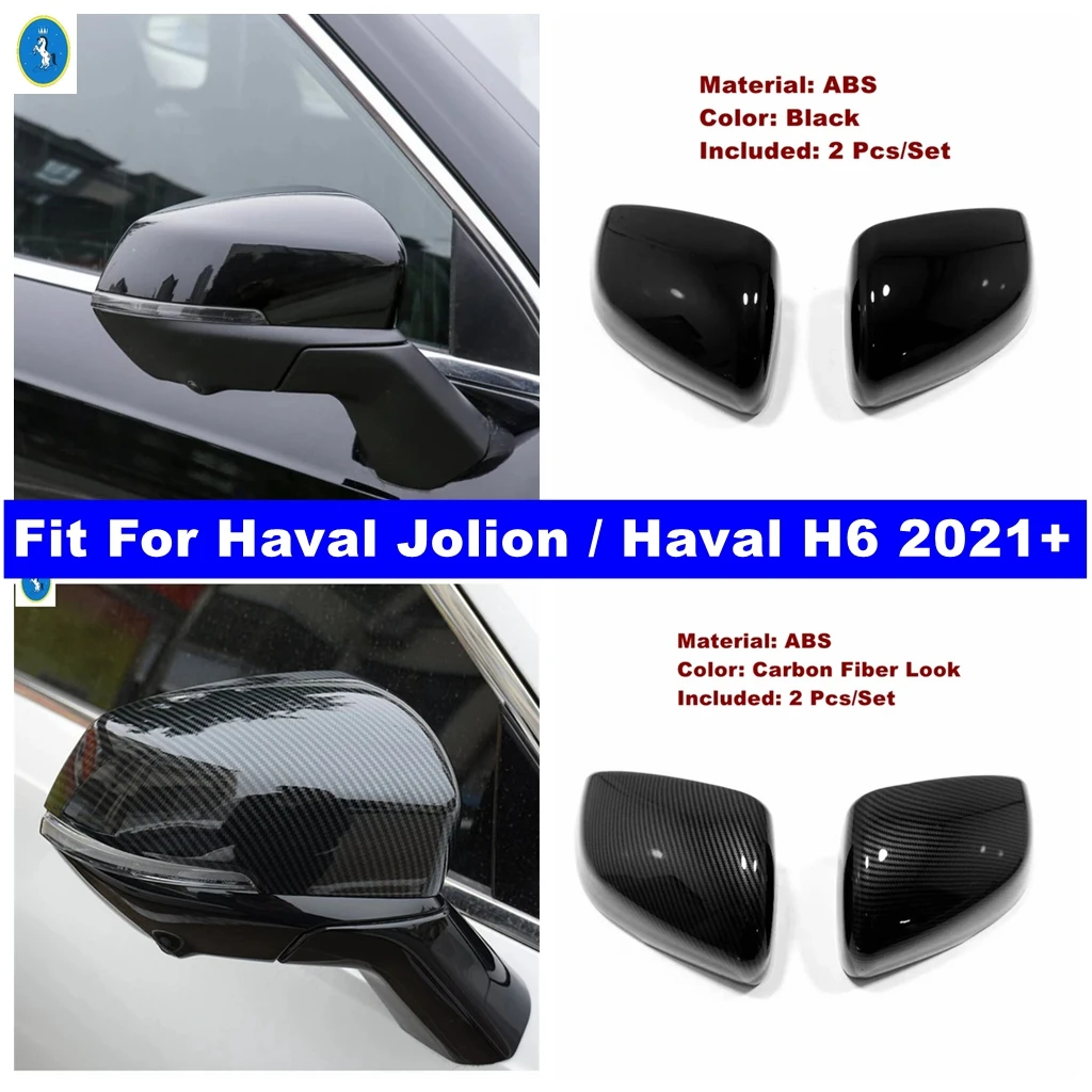 

Chrome / Carbon Fiber Door Rearview Mirror Decor Shell Housing Accessories Cover Trim For Haval Jolion / Haval H6 2021 - 2024