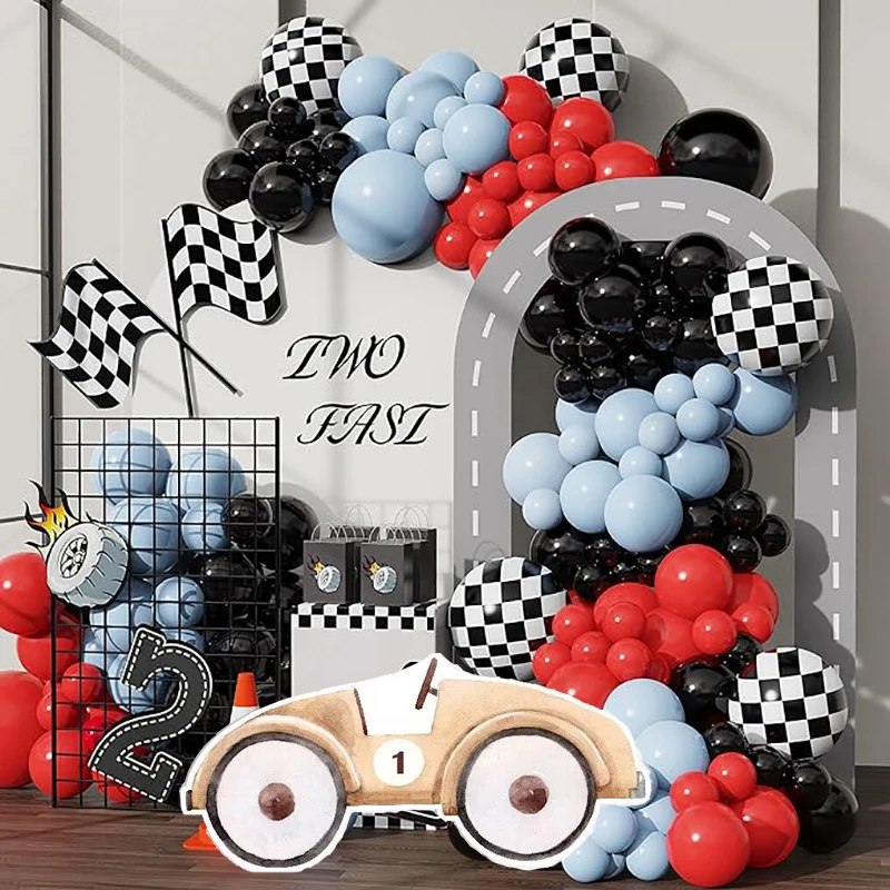 36inch Vintage Race Car Foam Board ONE FAST Car Traffic Light KT Board Party Backdrop  for Baby Shower Race Theme Party Cut Out
