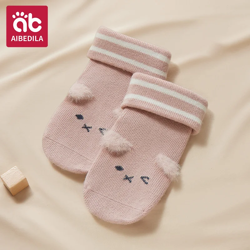 

AIBEDILA Baby Toddler Non-Slip Cotton Crew Socks with Grippers - Anti-Skid Grip Socks for Infant Boys Girls Kids 1-3T