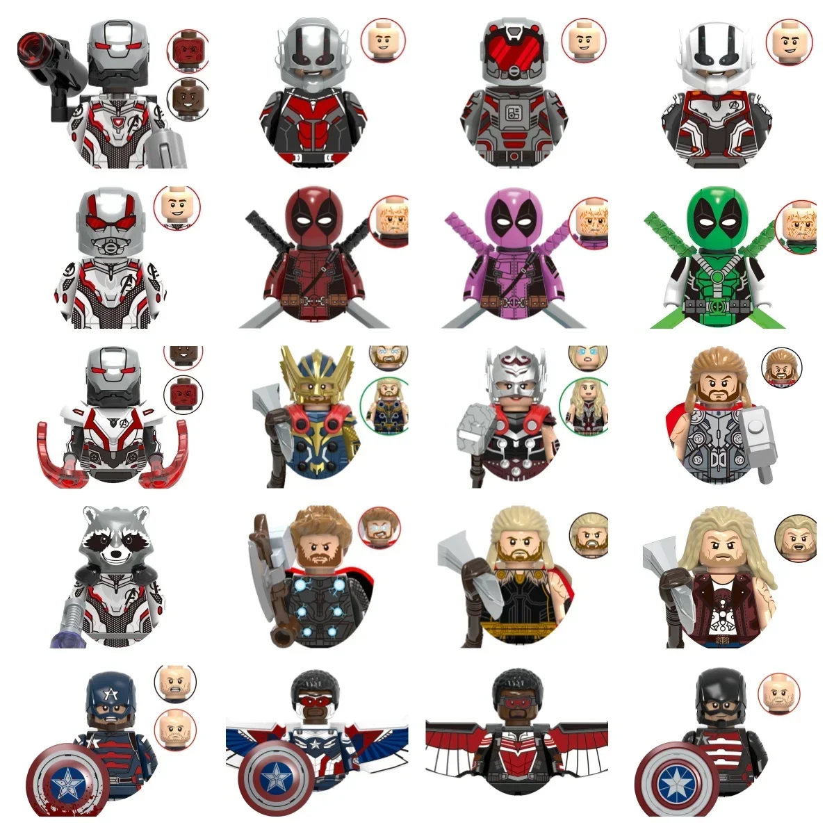 Hot Toys New Superhero Assembly toys Marvel Avengers mini action figure building block toys children's animated gifts