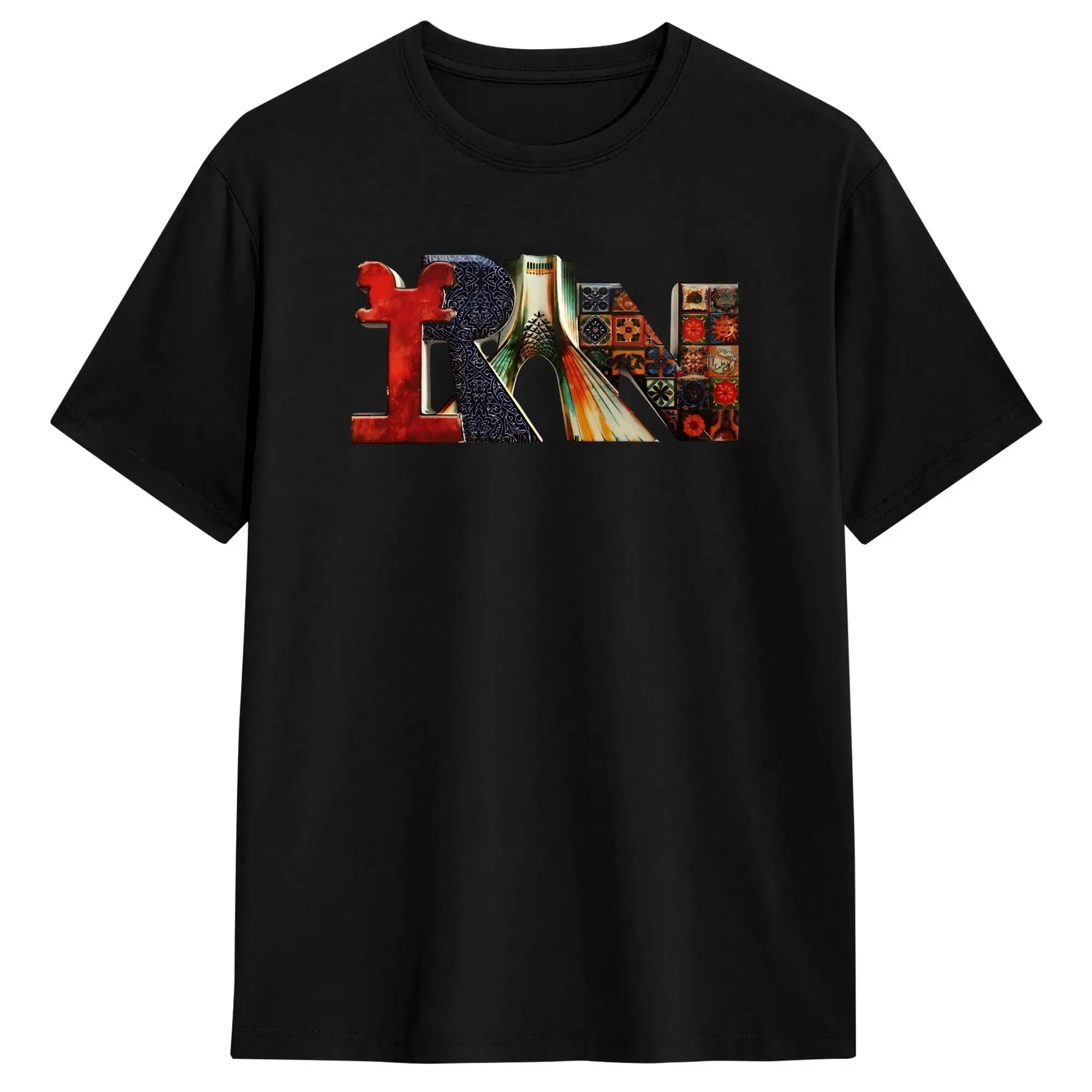 

Men Iran Flag T Shirt 100% Cotton Clothing Cool Short Sleeve Crewneck Tees Plus Size T-Shirt