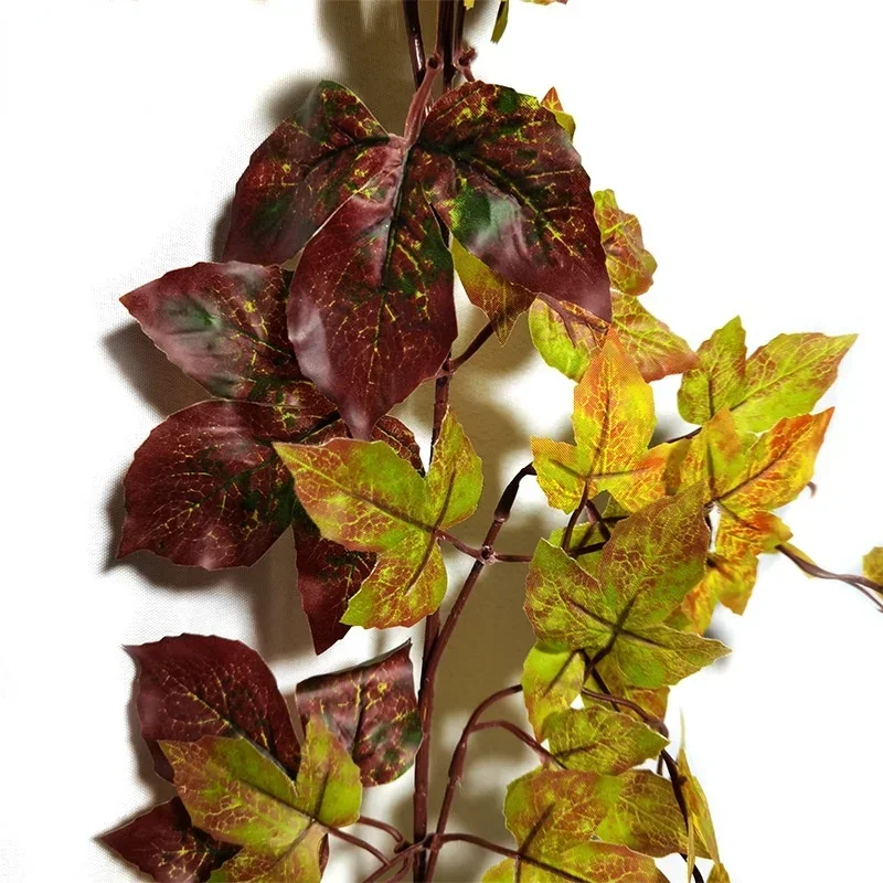 Fake Plants Simulated Gum Autumn Maple Leaf Vine Creeper Vine Soft Halloween Decorative Fake Flower Plante Artificielle