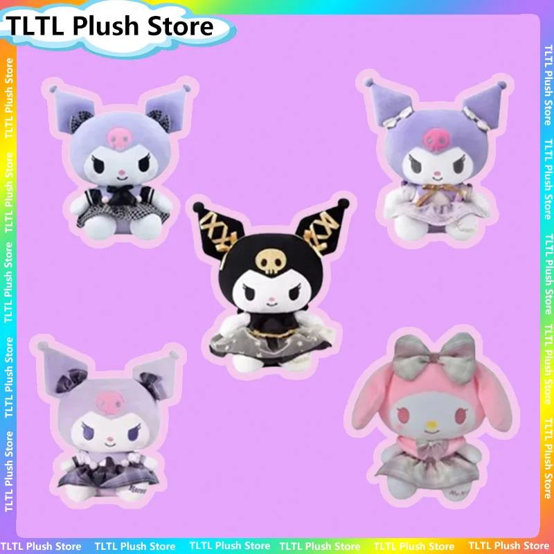 Peluche Original de Aoger Sanrio Kuromi Melody, Juguete de Peluche de Dibujos Animados, Lindo y Kawaii, Muñeca de Peluche Suave, Almohada de Peluche, Regalo de Cumpleaños para Niños