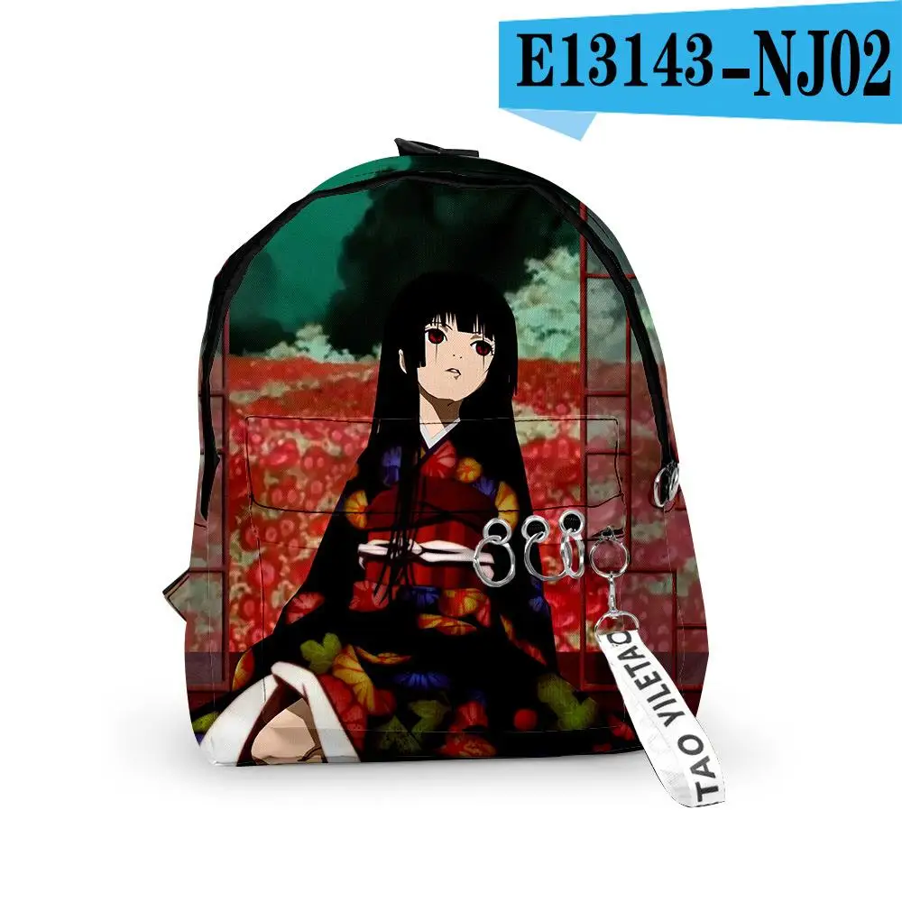 Classic Popular Hell Girl Backpacks Boys/Girls pupil School Bags 3D Print Keychains Oxford Waterproof Cute Small Backpacks