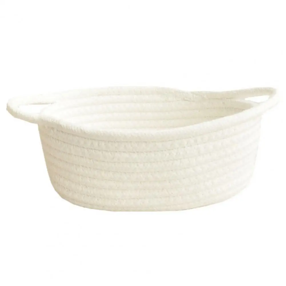 Woven Storage Basket Handcrafted Natural Cotton Rope Stylish Durable Storage Solution Cruelty-free Woven Basket