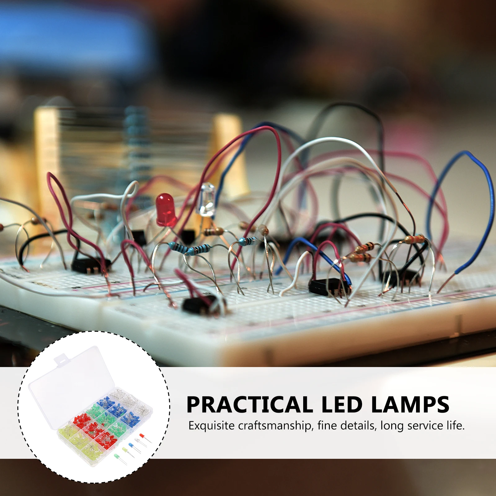 

500 pcs Led Light Beads Box Practical Plastic Diode Lamps Creative Light Emitting Fittings Led Lamp Accessories