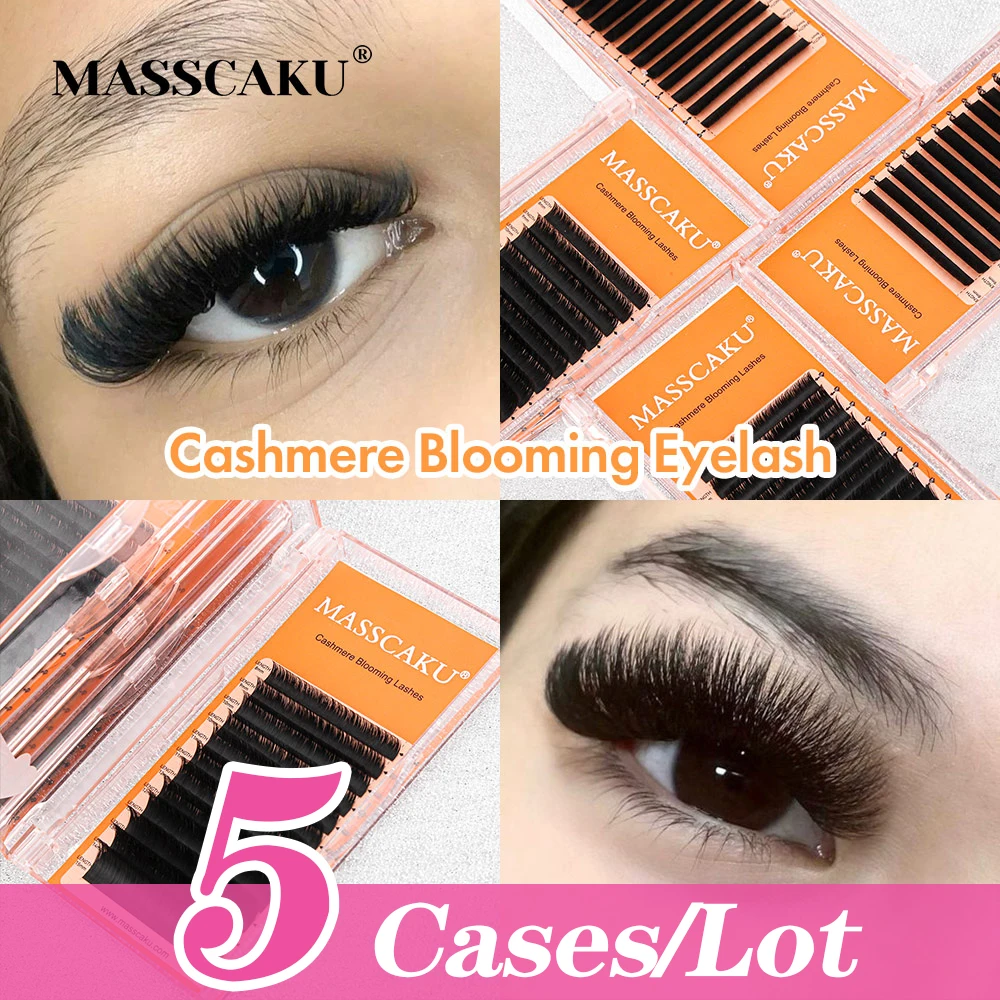 

New Arrival 5cases/lot Easy Fanning Blooming Eyelash Extensions C D Curl Hand-woven One Second Making Fans Faux Cils by MASSCAKU