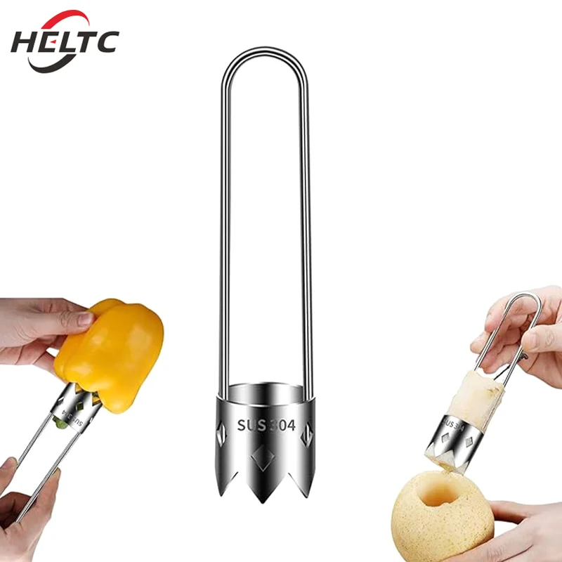 Stainless Steel Fruit Core Remover Apple Pear Bell Peppers Pitter Extractor Tool Versatile Vegetable Core Puller Kitchen Gadgets