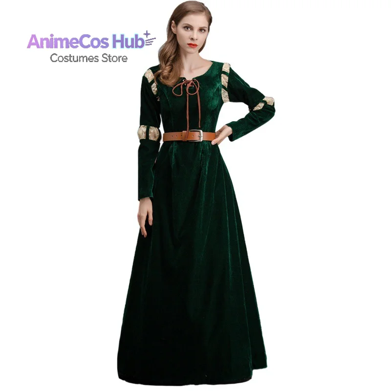 Costume de cosplay du personnage de dessin animé Brave, robe de princesse Merida, costume de scène pour Halloween.