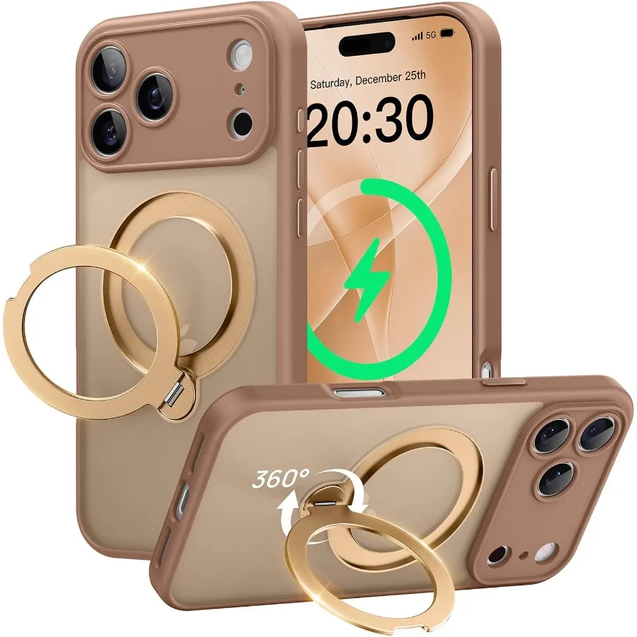 

Магнитная подставка с вращением на 360° для iPhone 17 Pro Max, чехол с поддержкой MagSafe, защита в стиле милитари, полное покрытие камеры, реклама