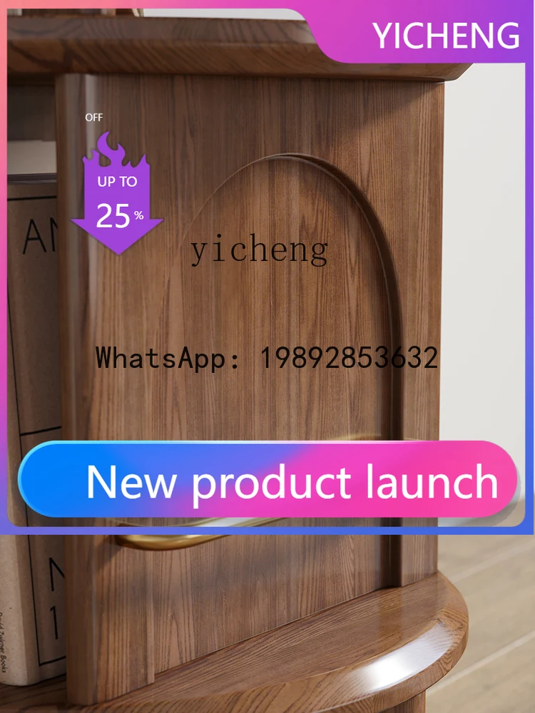 

solid wood edge few rotating bookshelf black walnut home shelf sofa side cabinet corner few