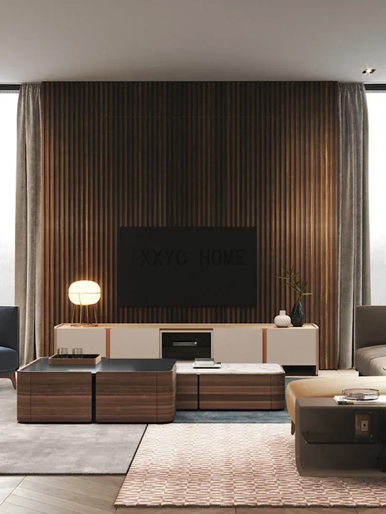 

Элегантный телевизионный шкаф в кремовом стиле, современный буфет для прихожей, минималистичный шкаф-тумба