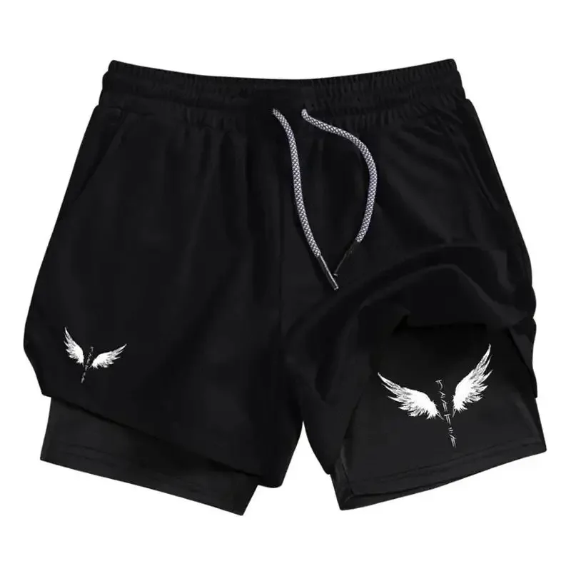

Casual 2-in-1 Performance Shorts Men Athletic Harajuku Quick Dry Fitness Gym Workout Compression Running Phone Elastic Waistband