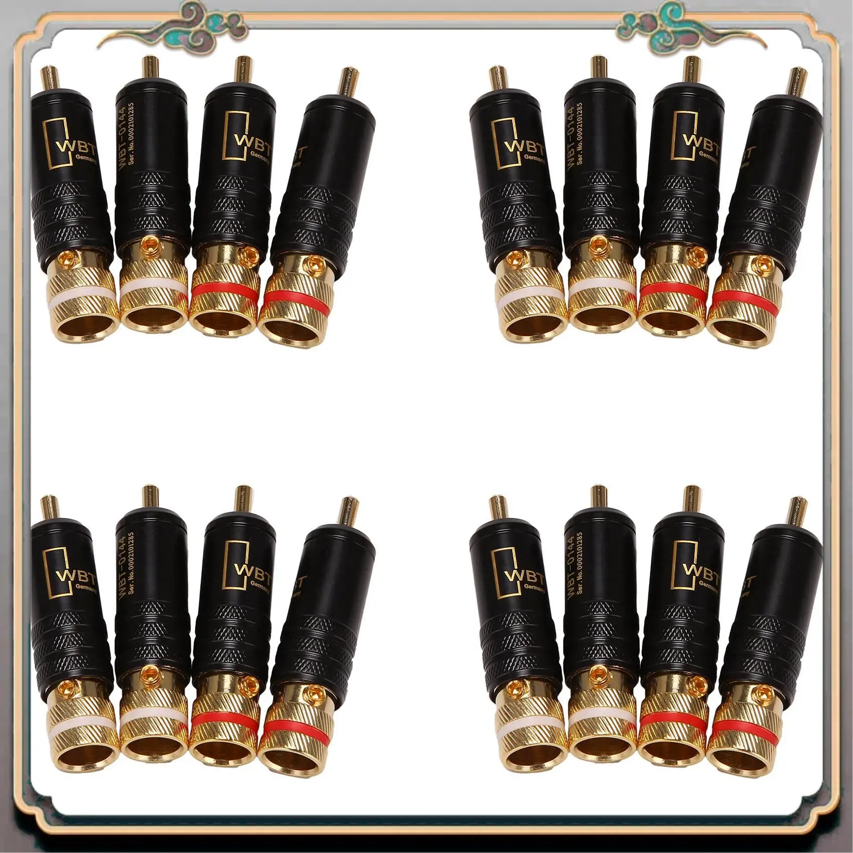 A46M-16Pcs Rca Locking Plugs Audio Video Connectors