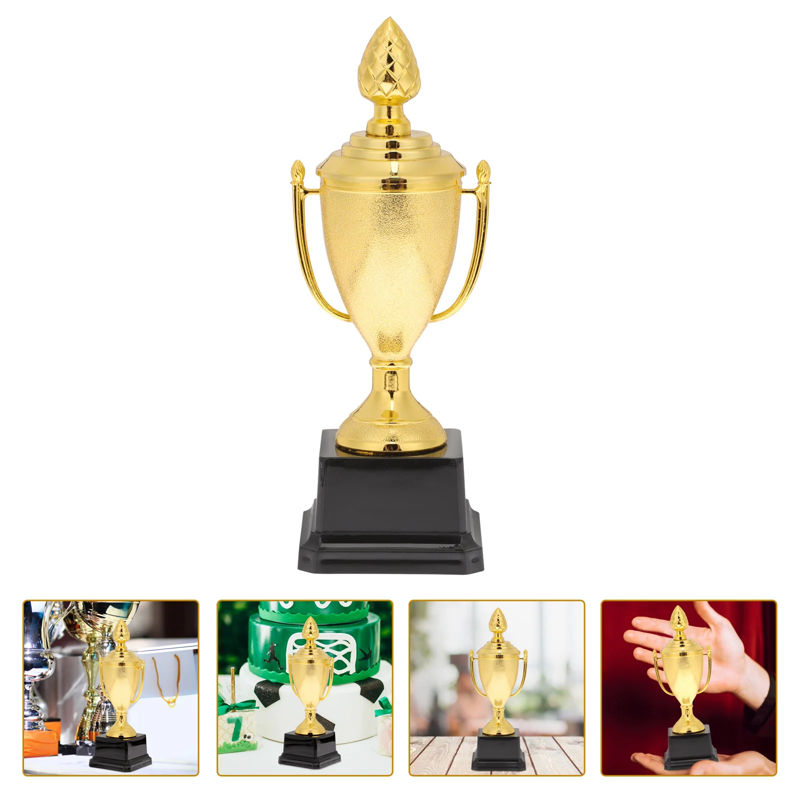 

1pc Trophy Plastic Golden Trophy For Party Awards Decor Mini Trophies For Competition Plaything Supply