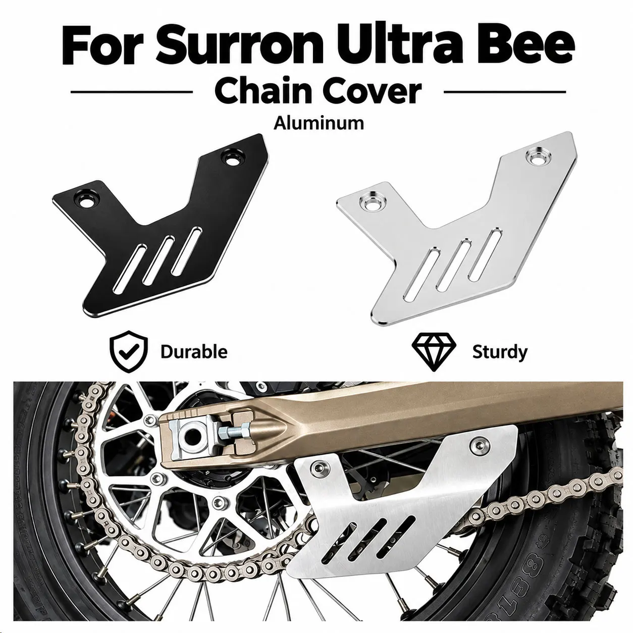 For Sur-Ron Ultra Bee Chain Cover Aluminum Guard Protection Off-Road Electric Dirt Bike Ebikes Motorcycle Parts