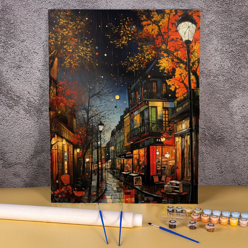 

Coloring By Number Night Scenery Drawing On Canvas DIY Painting By Numbers Landscape Picture For Adults Home Decoration DIY Gift