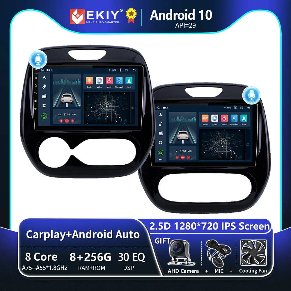 EKIY T8 For Renault Captur CLIO Samsung QM3 Android All-in-one 2011 - 2018 Car Radio Multimedia Video Player Navigation GPS DVD