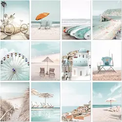 CHENISTORY Full Square Round Diamond Painting Seaside Diamond Embroidery Needlework 5D DIY Mosaic Scenery Home Decoration