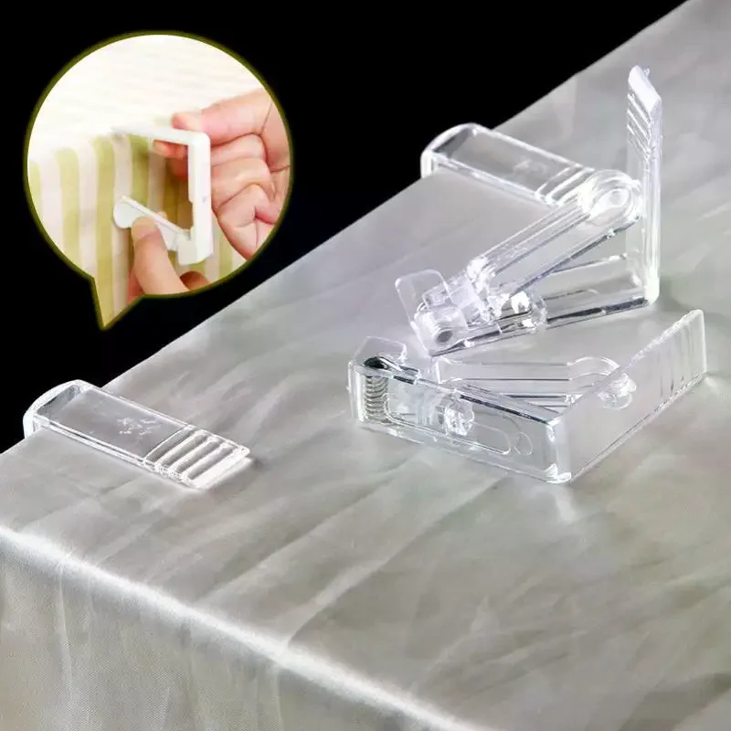 10pcs Plastic Tablecloth Clips Transparent Non-slip Securing Holder Decorative Leaf Tablecloth Clamp Holder Table Cover Clamps