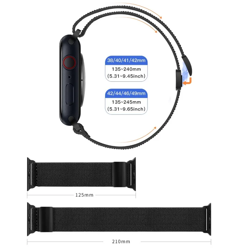 الأشرطة ل سوار ساعة يد آبل 42 46 45 44 49 مللي متر 38 40 41 المغناطيسي النايلون كوريا سوار iwatch سلسلة 11 10 9 7 8 6 se الترا 3/2/1 #6