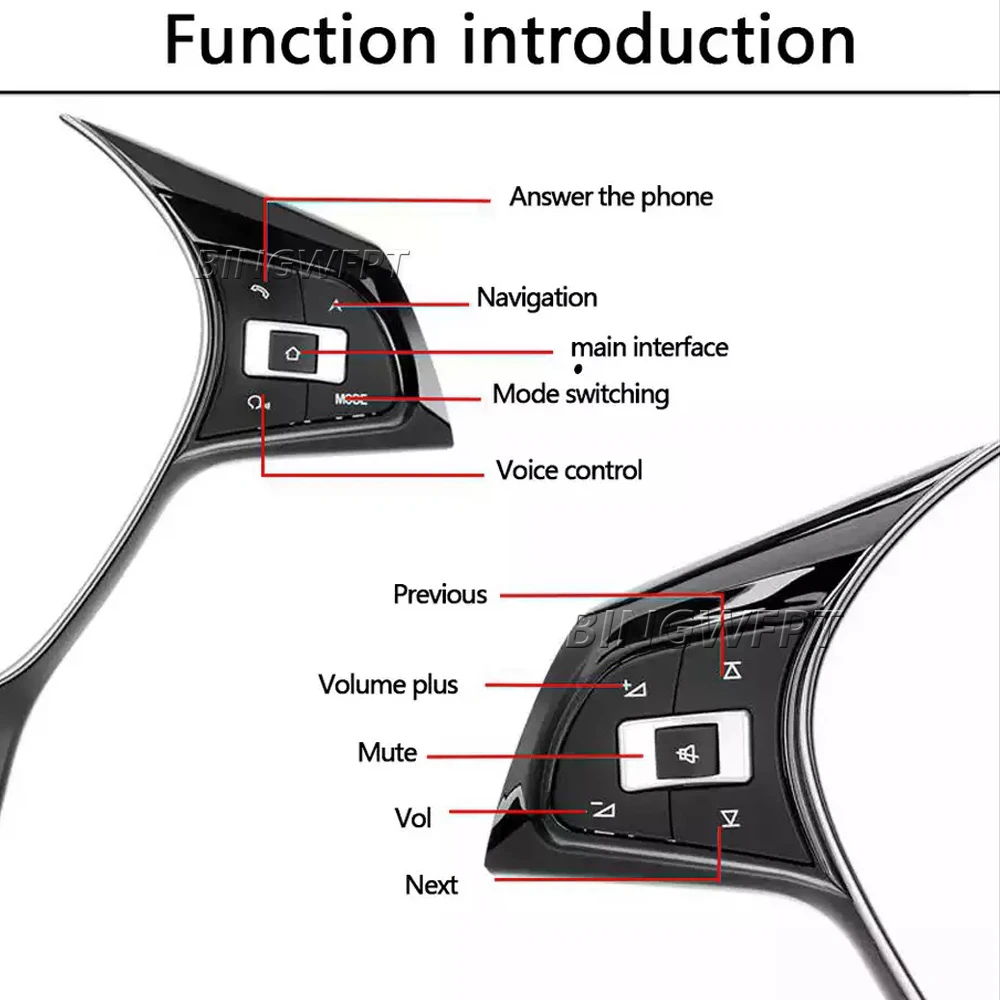 Car LED Steering Wheel Button Multifunction Volume Audio DVD Switch For VW Polo 2014-2019 for Santana 2015-2019 Accessories - view 4