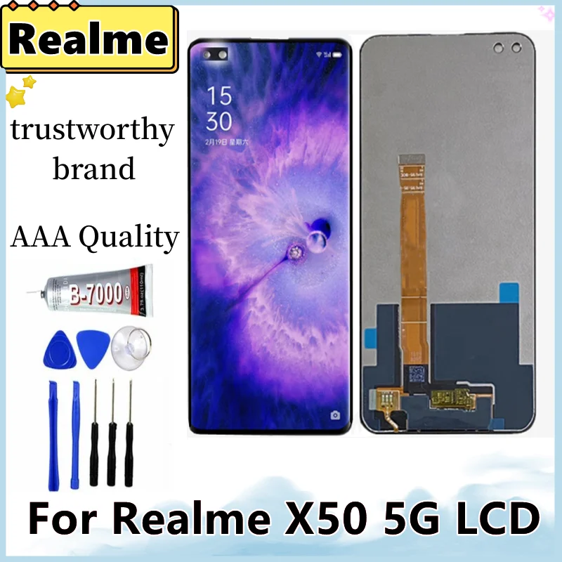 

100% Tested Original 6.57" For Realme X50m X50 5G LCD Display Touch Screen Replacement Digitizer Assembly RMX2144 LCD With Frame