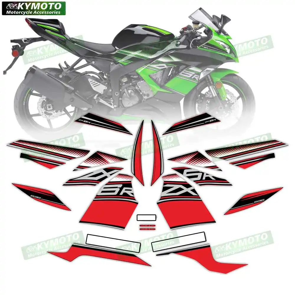 For ZX-6R ZX6R 636 2013 2014 2015 2016 2017 2018 motorcycle accessories fairing reflective stickers full vehicle kit decoration view 2