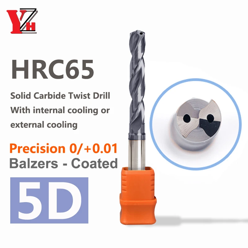 Customized HRC65 Carbide Twist Drill Bit With External Cooling 5D Balzers - Coated Precision0/+0.01 For Stainless Steel