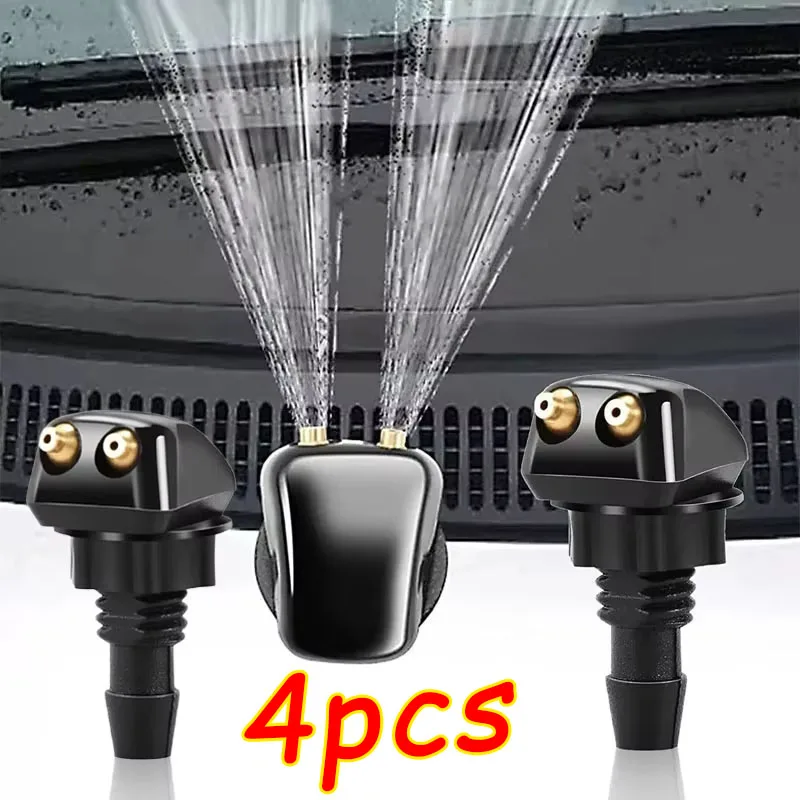 Vente Buse de pulvérisation d'essuie-glace de pare-brise de voiture, convient à la plupart des modèles de voiture, buse de lavage de pare-brise à double trous, pulvérisation d'eau