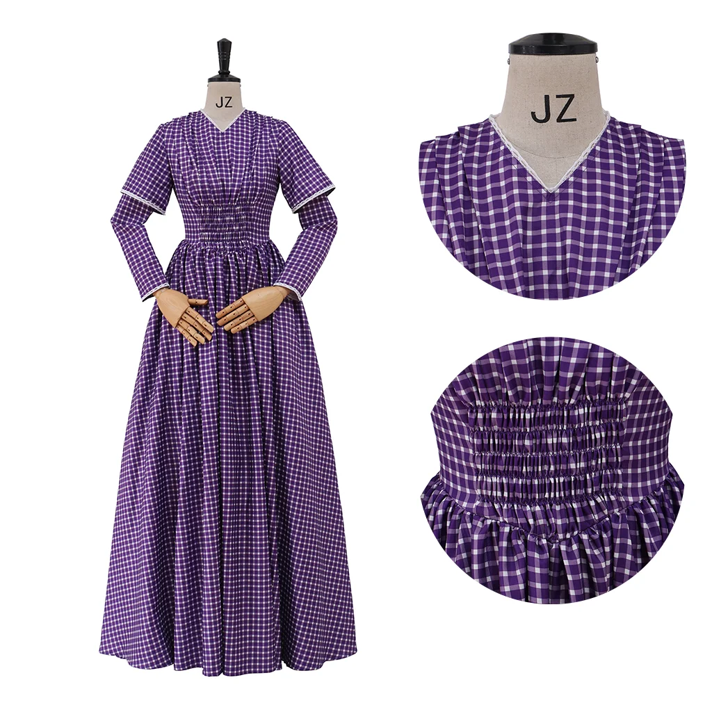 18th Century Costume Women Purple Renaissance Dress Southern Belle Girl Victorian Period Ball Gown New Year Costume