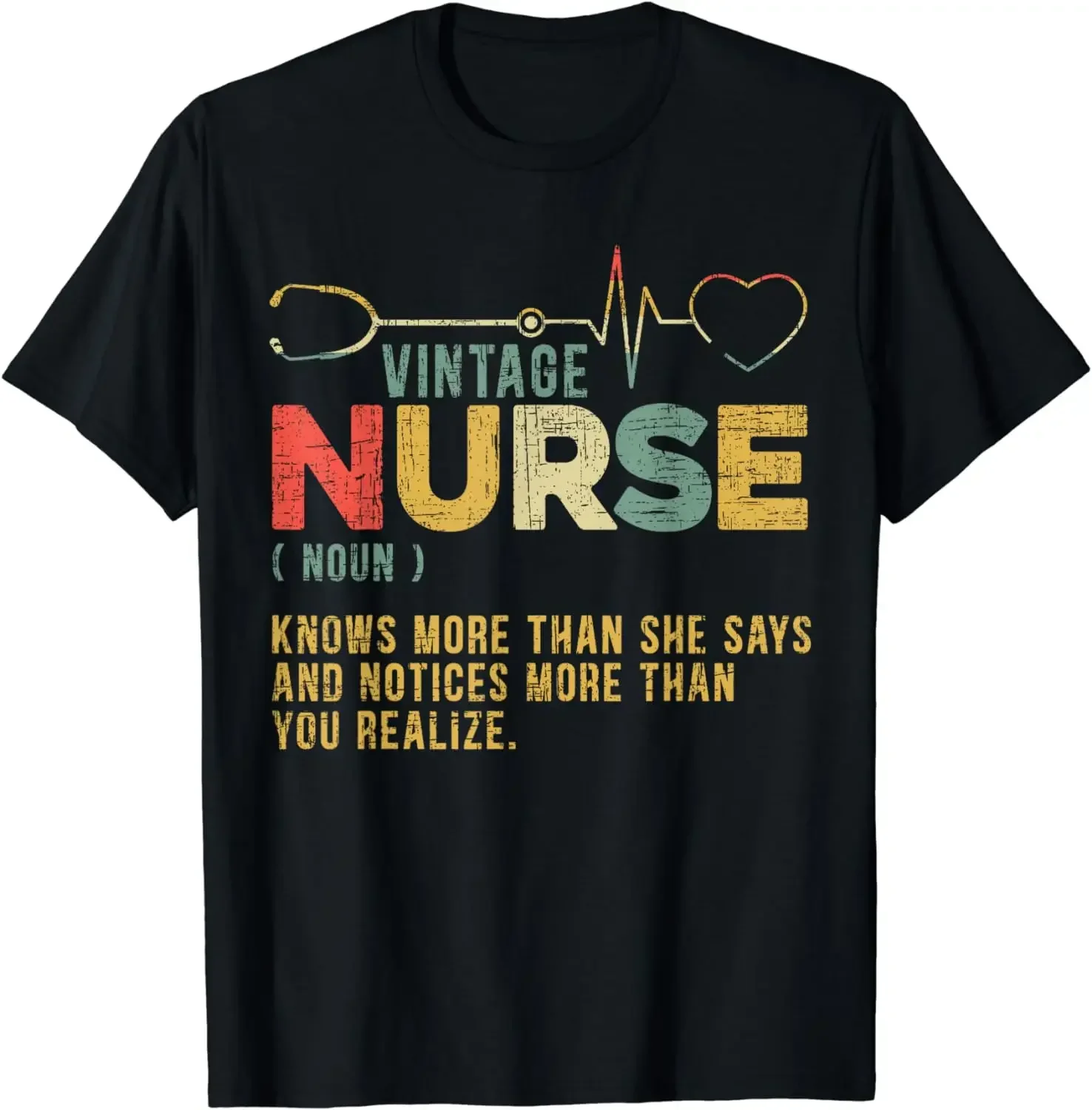 Unisex Style Shirts for Women Men Clothing Streetwear Vintage Nurse Definition Hospital Medical Registered Nursing T-Shirt