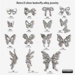 10pcs/set Bownot Nails Art Decoration Jewelry Luxury Rhinestones Crystal 3D Metal Butterfly Nail Manicure Accessories Tools