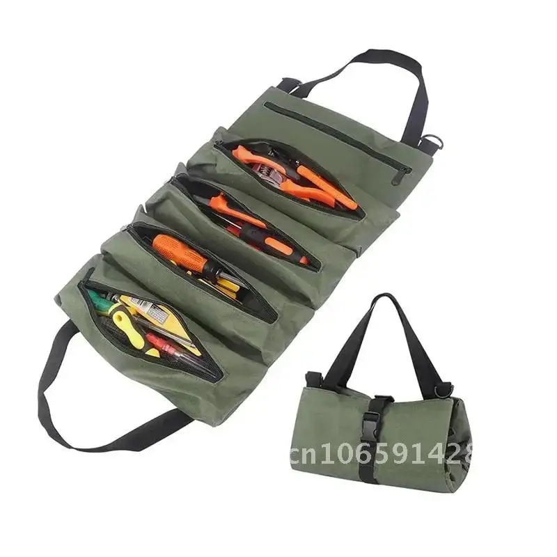 

Portable Oxford Cloth Storage Bag Toolkit Car Automotive Hanging Zipper Organizer Motorcycle Tool Bucket Wrench Camping Canvas