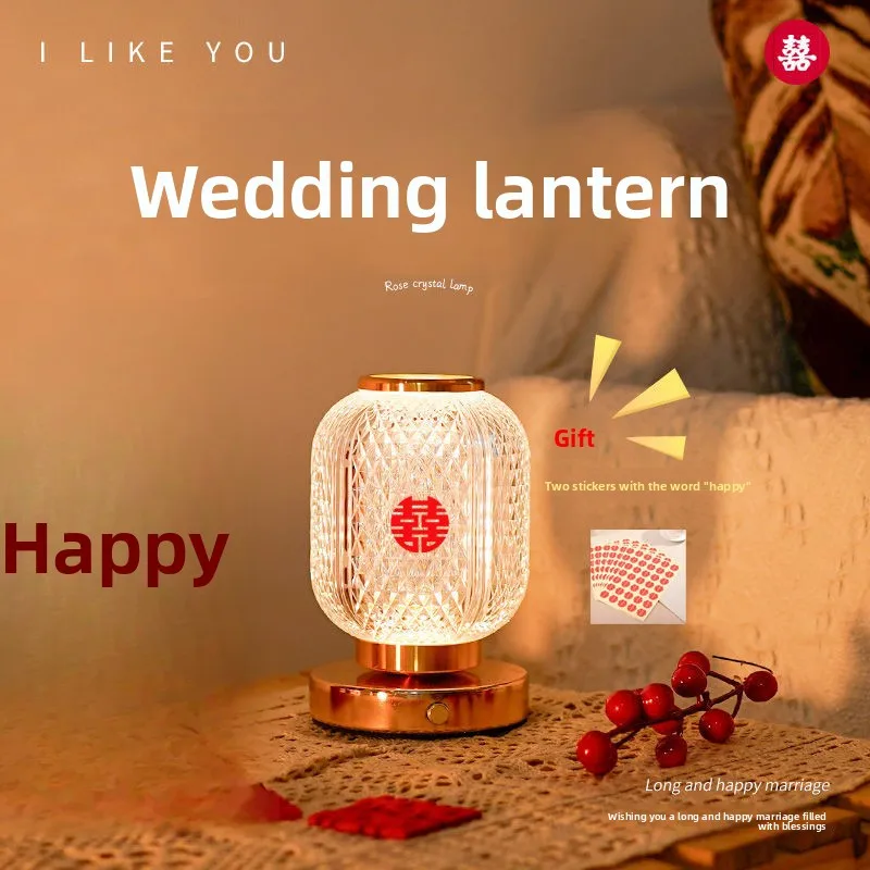 الزفاف الأبدي ضوء غرفة الزفاف ديكور الجدول مصباح أباجورة لغرفة النوم جو الزفاف هدية مزخرفة تذكارية