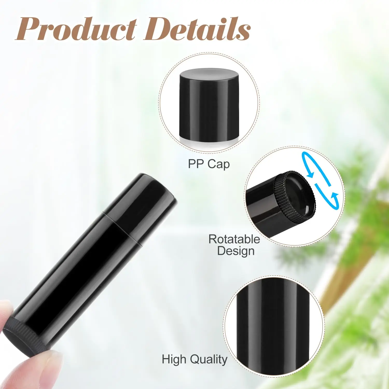 100 Stück 5g Kunststoff-Lippenstifttuben, leere Lippenbalsam-Tuben, Behälter für Lipgloss, Aufbewahrungsbehälter mit Kappen für DIY-Make-up-Zubehör – Detail 4
