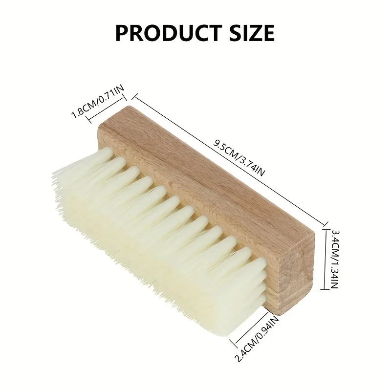 1PC Beech wood small square brush, horse hair, bristle hair, PP silk, ground silk, solid wood shoe brush, cleaning, dust removal