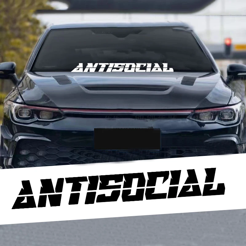 1PCS ANTISOCIAL JDM Style Stickers and Decals Water Vinyl Waterproof Front Rear Windshield Window Car Body Creative Decorative