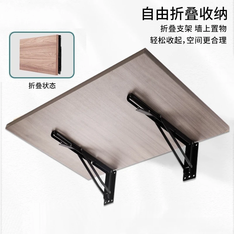 Składany wspornik trójkątny, bez wiercenia, zdejmowana półka ze stali nierdzewnej, regał na stół.