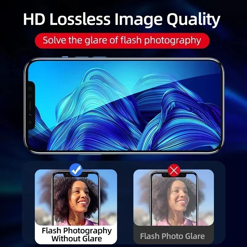 Protetor de Tela de Vidro, iPhone 14, 13, 12, 11, 15 Pro Max, 14, 15 Plus, 4Pcs