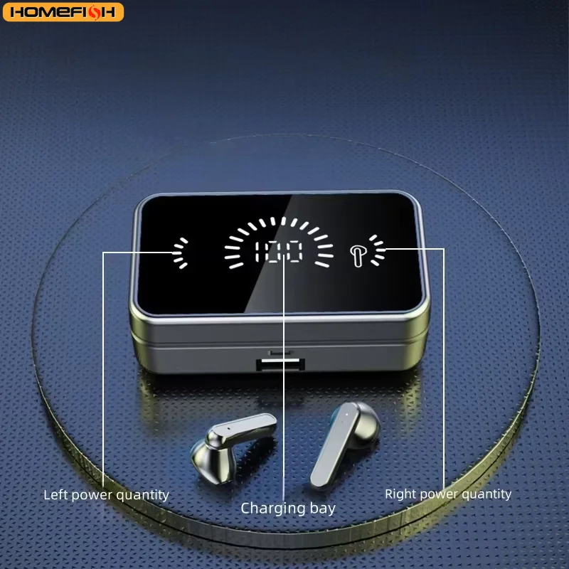 S20 Bluetooth Earphone Headphones Mirror Wireless Stereo Headset  with Digital DisplayTouch Control Sports Earbuds for Gaming