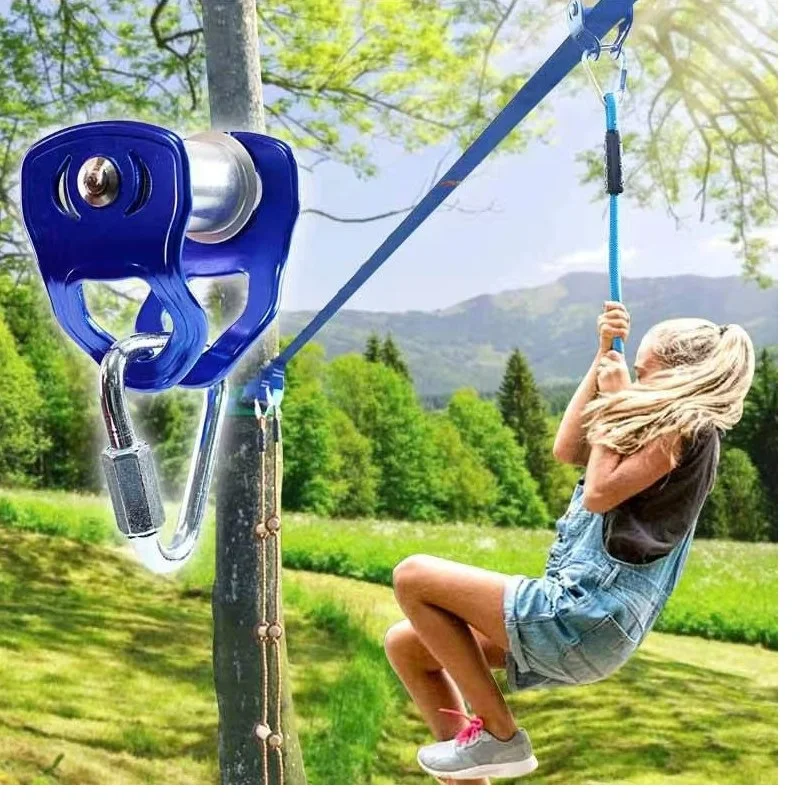 Kids Ninja Pulley Slider Slackline Backyard Fun Galore for  Zipline Sliding