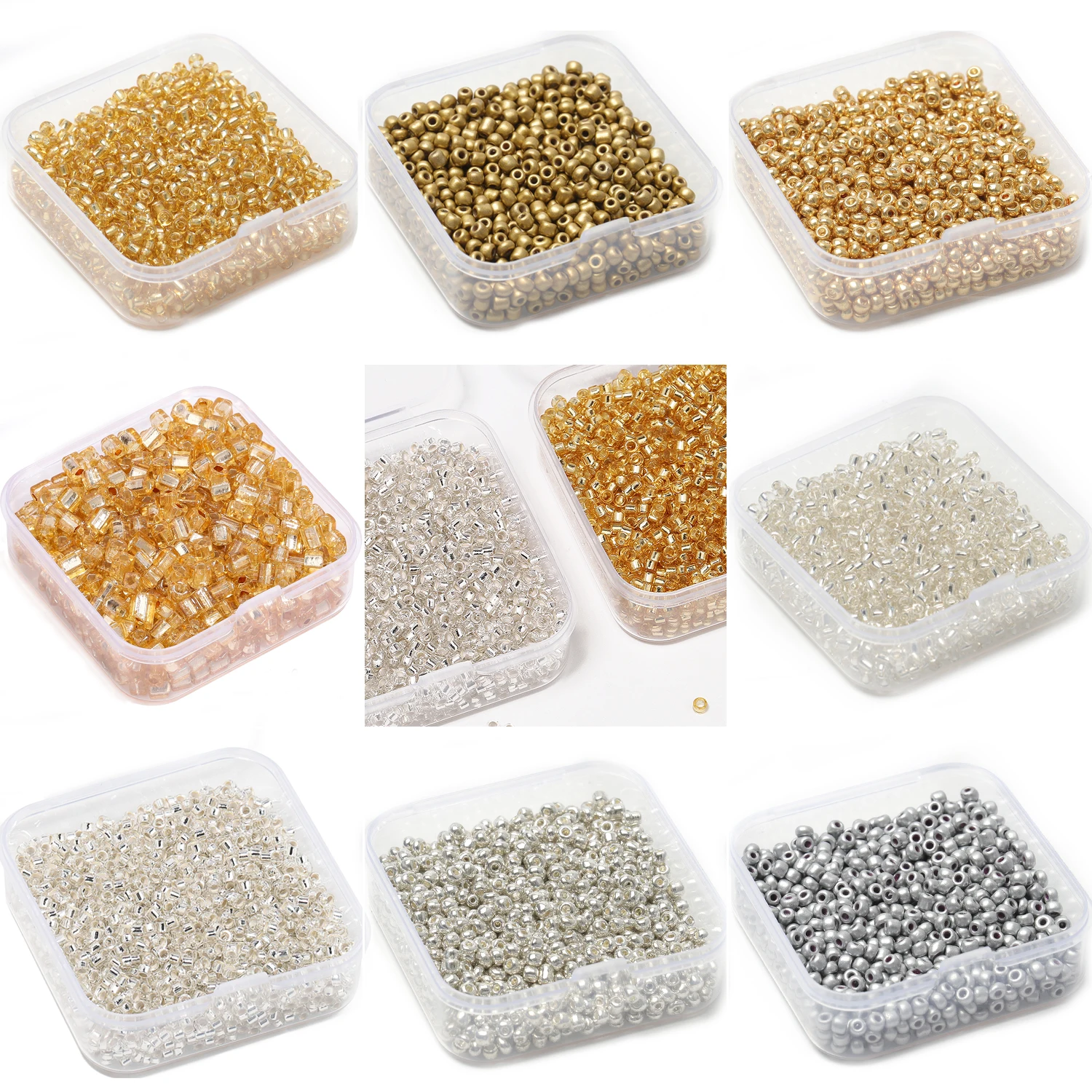 1box Gold Color Silver Color Glass Seed Beads Diy Small Loose Beads Bohemia Jewelry Making Beading Accessories