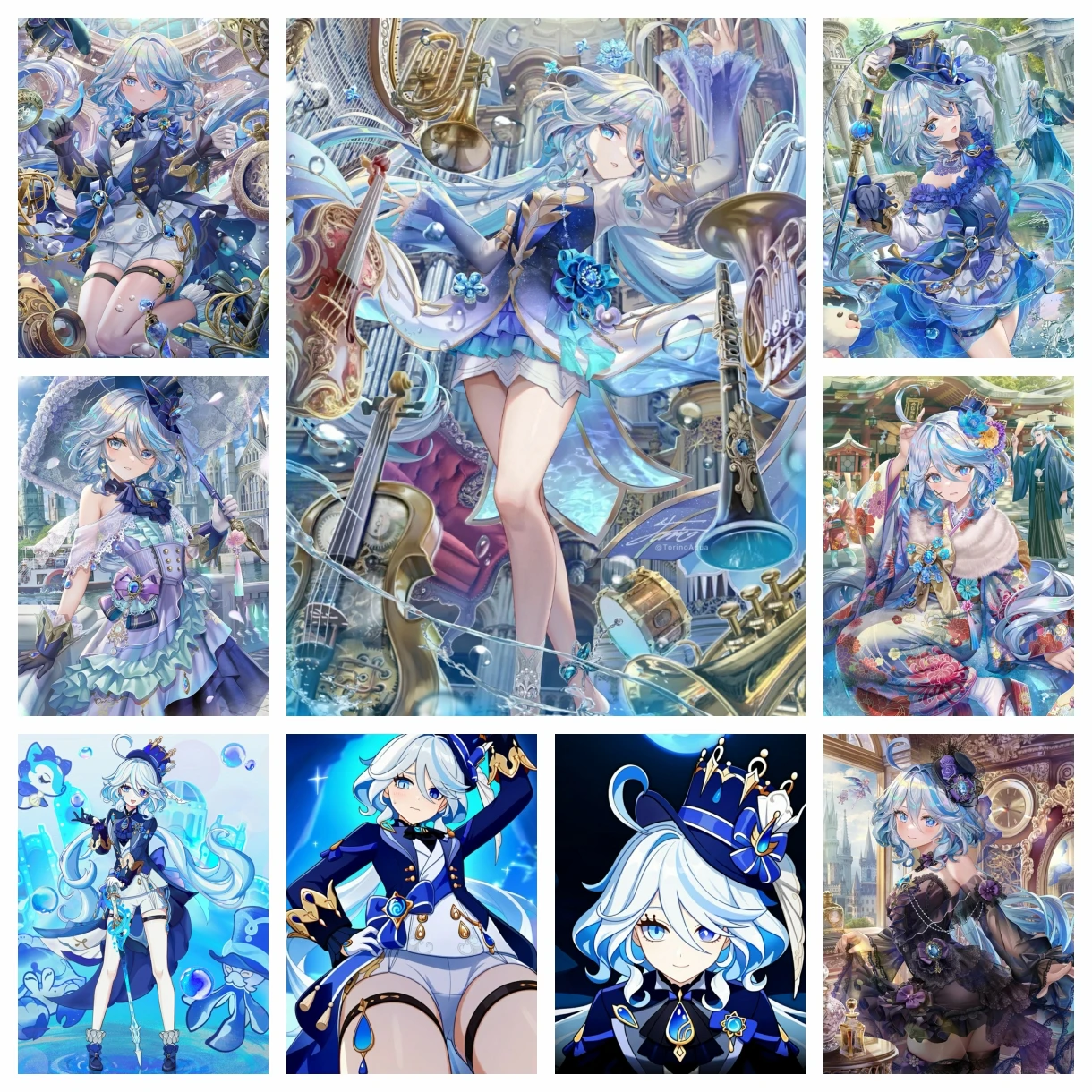 

Furina Diamond Painting Kit Focalors Picture Diy Diamond Embroidery Art Cross Stitch Kids Handicraft Genshin Impact Home Decor